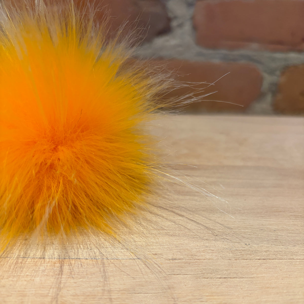 Marigold Yellow Faux Fur Pom, 3-Inch