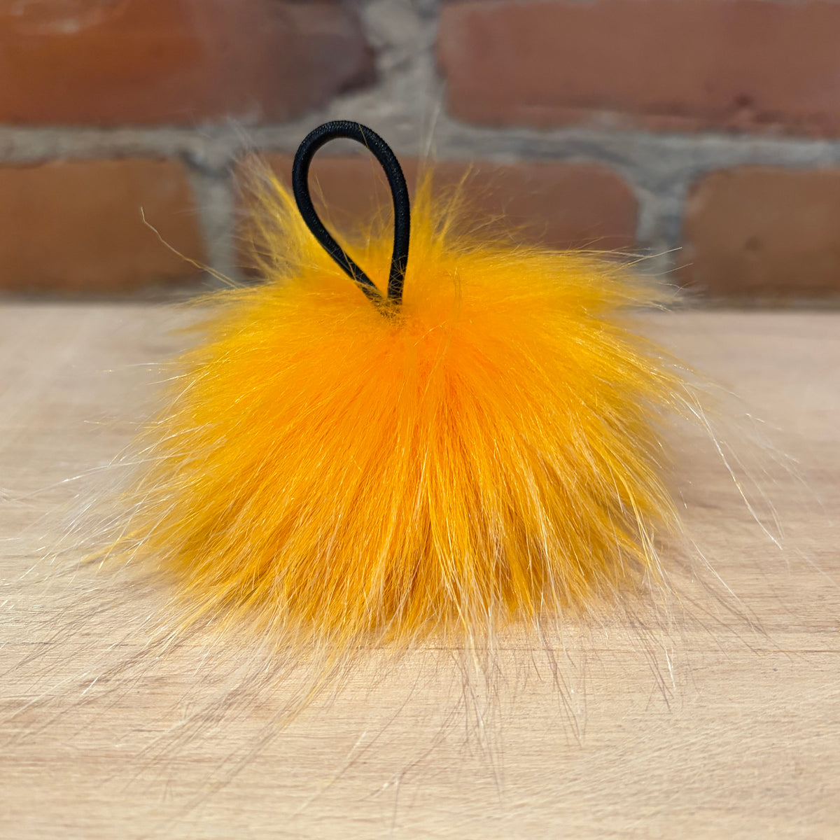 Marigold Yellow Faux Fur Pom, 3-Inch