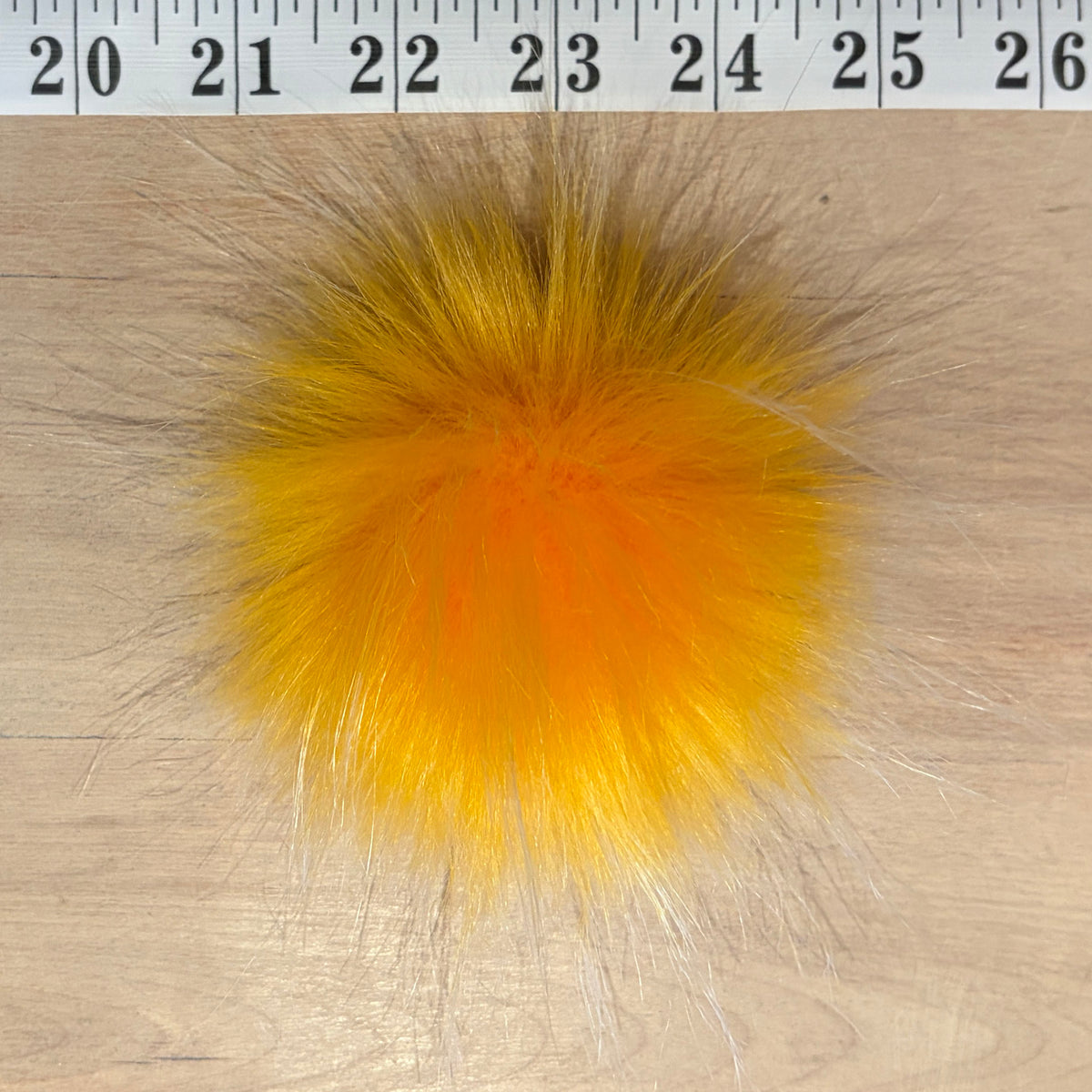 Marigold Yellow Faux Fur Pom, 3-Inch