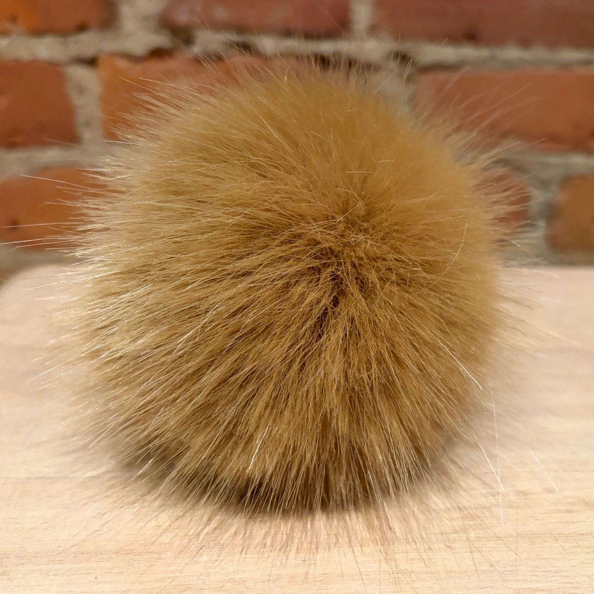 Gold Mink Faux Fur Pom, 5 Inch