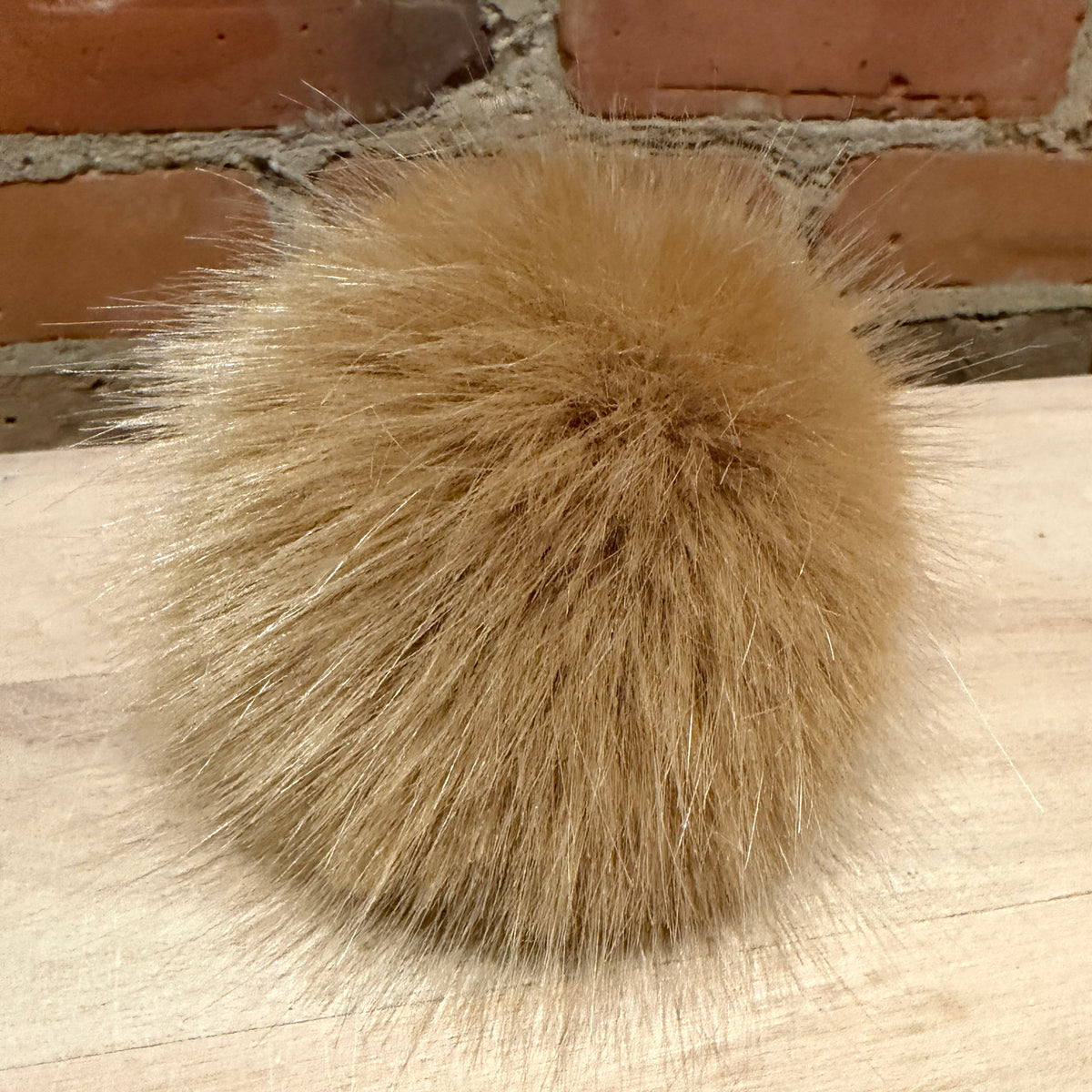 Gold Mink Faux Fur Pom, 5 Inch