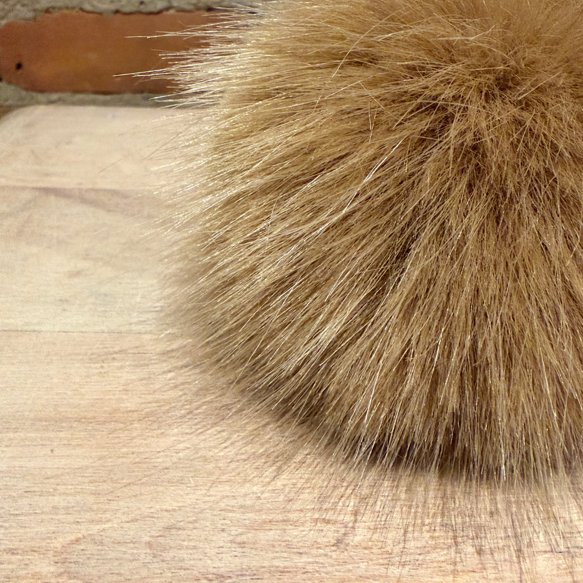 Gold Mink Faux Fur Pom, 5 Inch