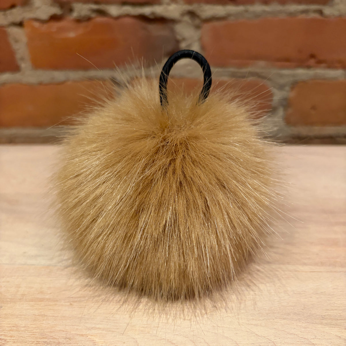 Gold Mink Faux Fur Pom, 5 Inch