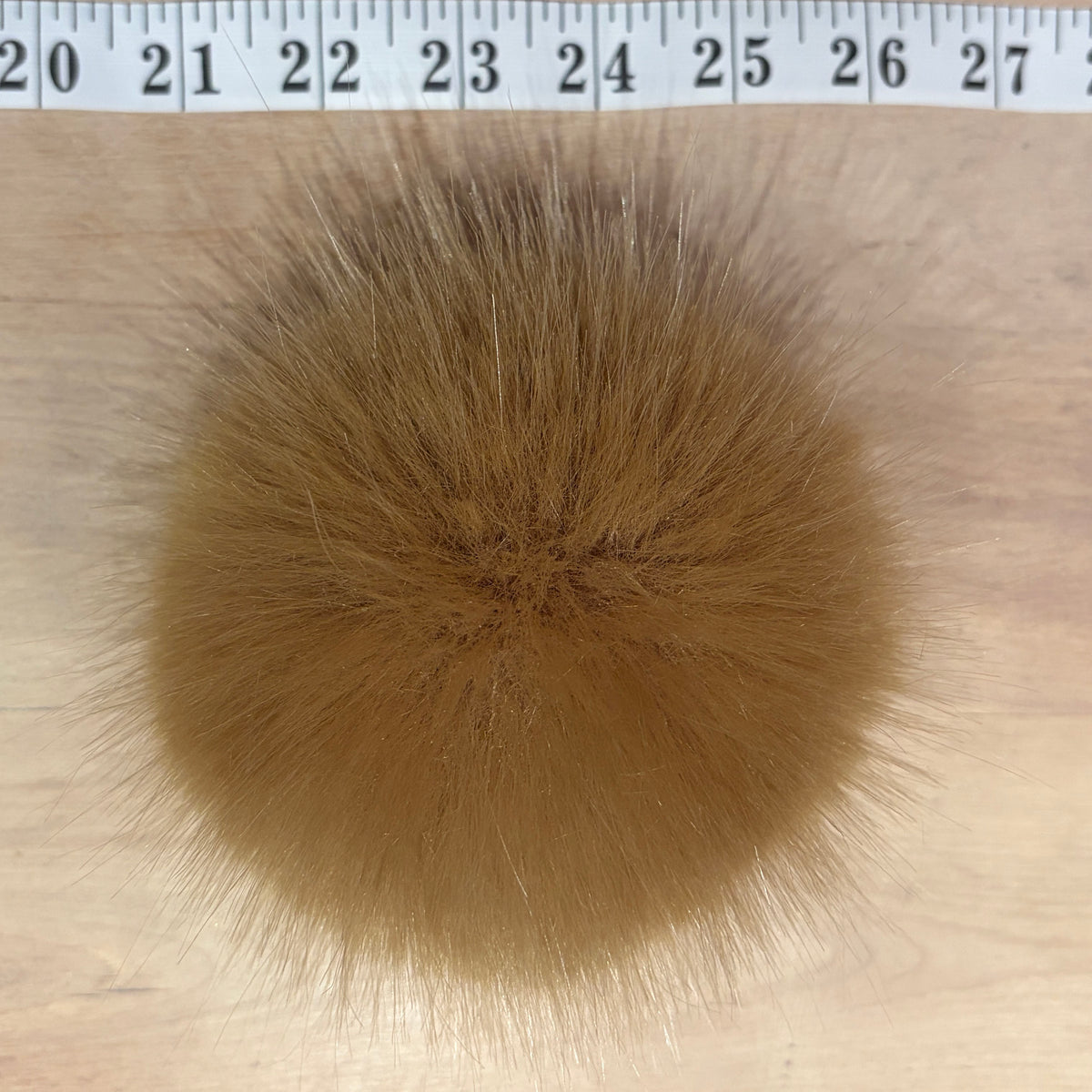 Gold Mink Faux Fur Pom, 5 Inch