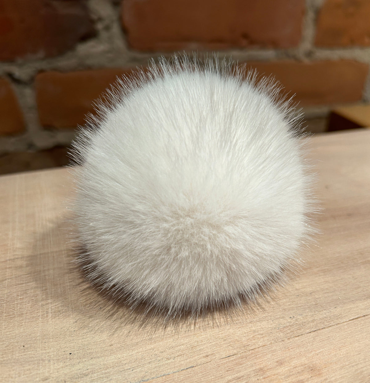 White Mink Faux Fur Pom, 3 Inch