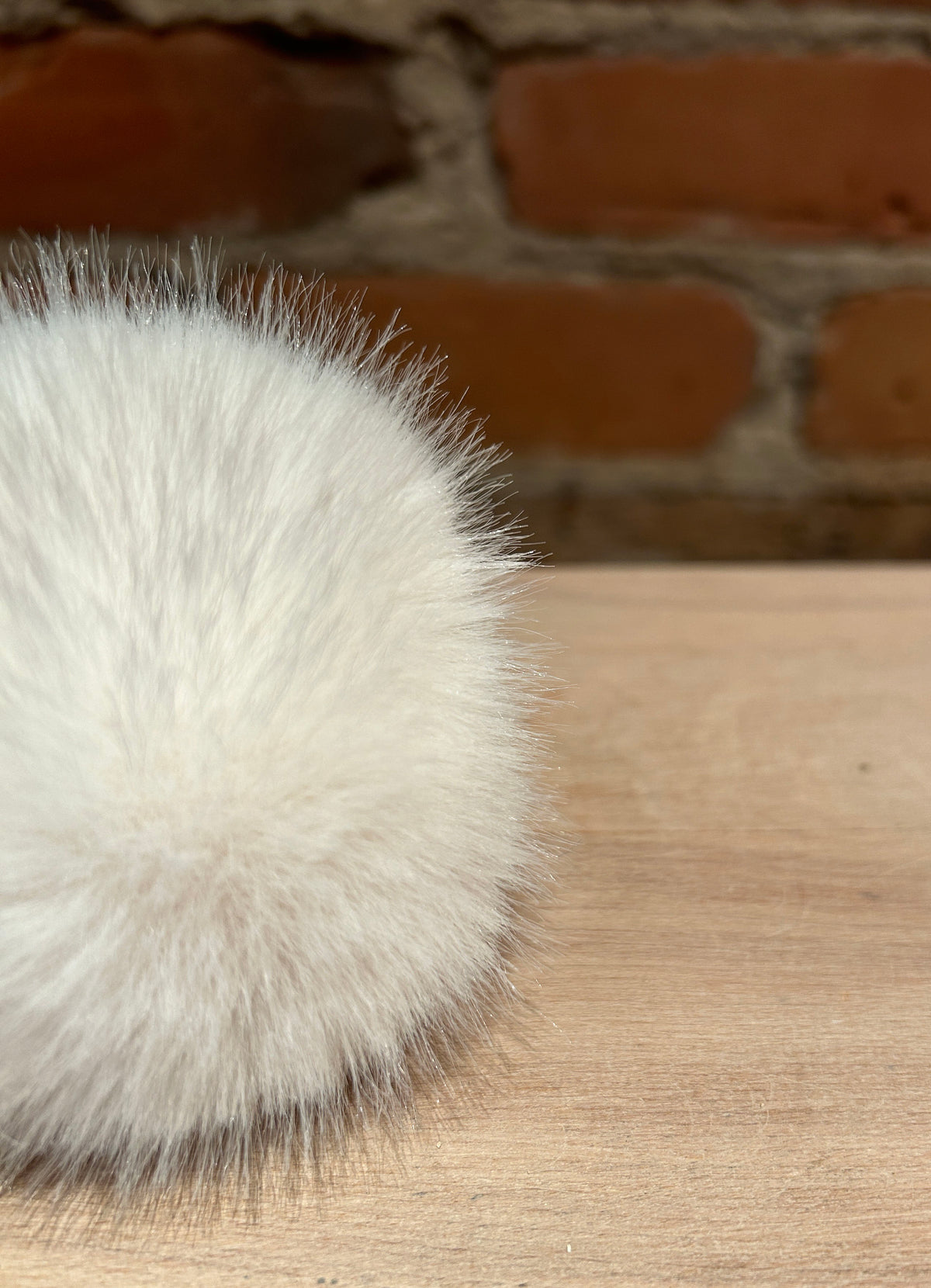 White Mink Faux Fur Pom, 3 Inch