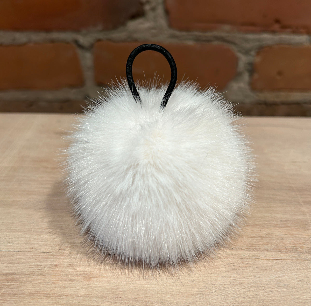 White Mink Faux Fur Pom, 3 Inch