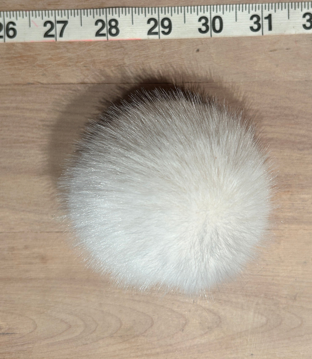 White Mink Faux Fur Pom, 3 Inch