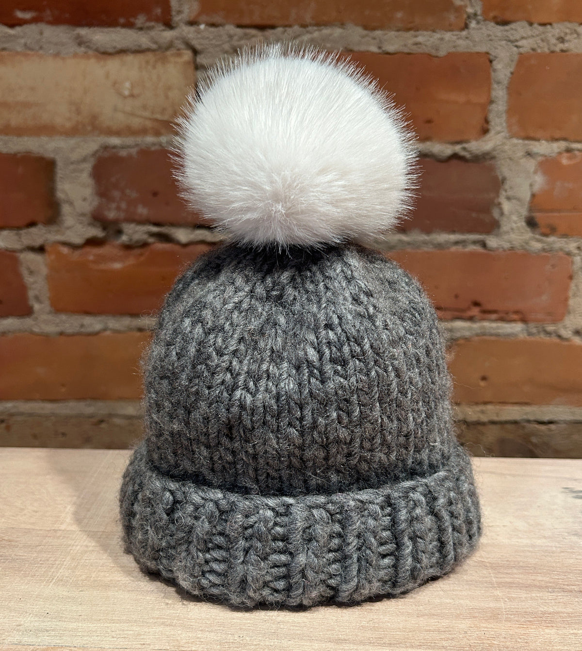 White Mink Faux Fur Pom, 3 Inch