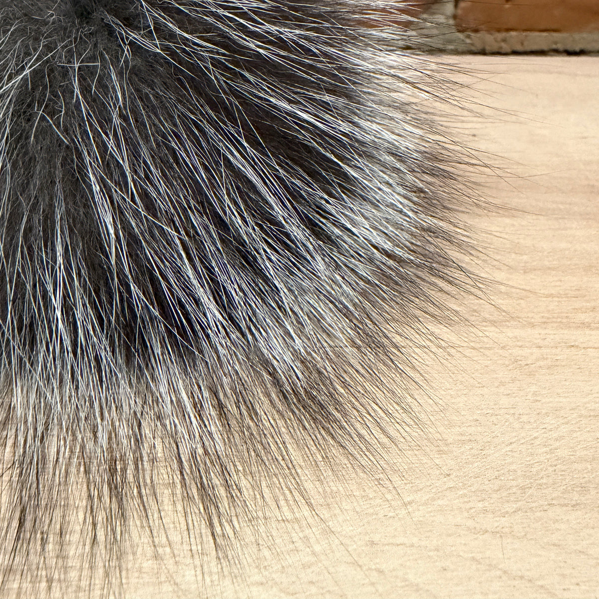 Silver Fox Fur Pom, 6 Inch