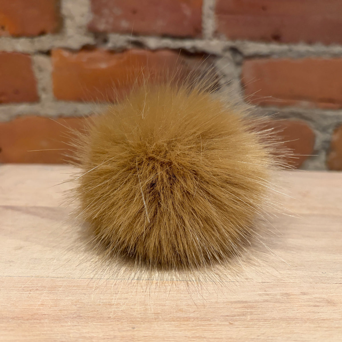 Gold Faux Mink Fur Pom, 3.5 Inch