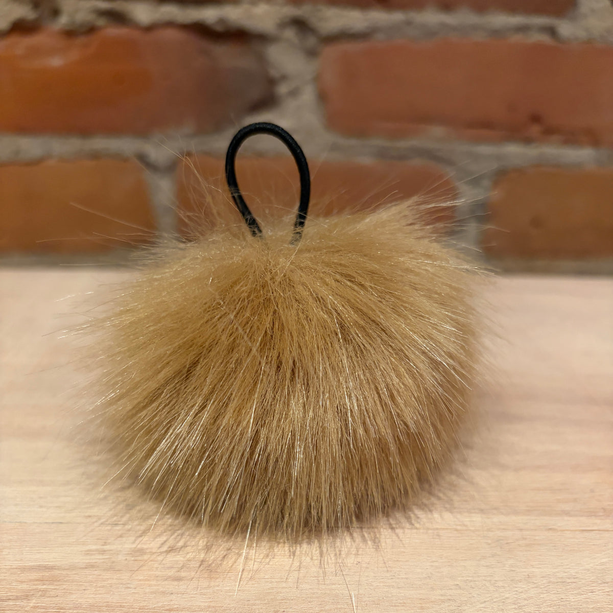 Gold Faux Mink Fur Pom, 3.5 Inch