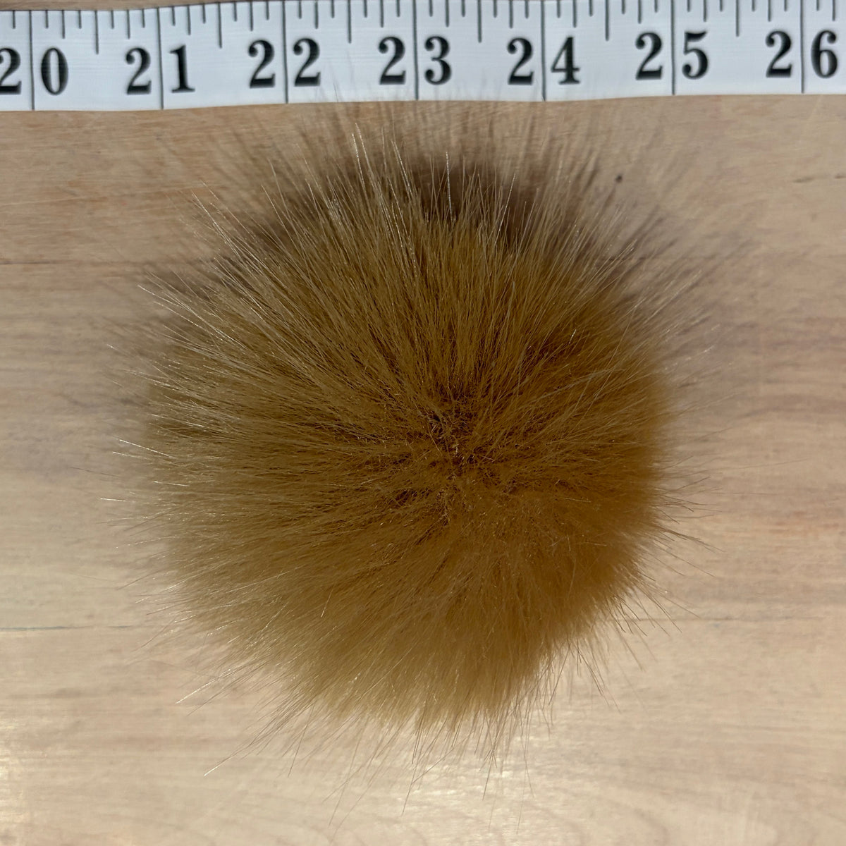 Gold Faux Mink Fur Pom, 3.5 Inch