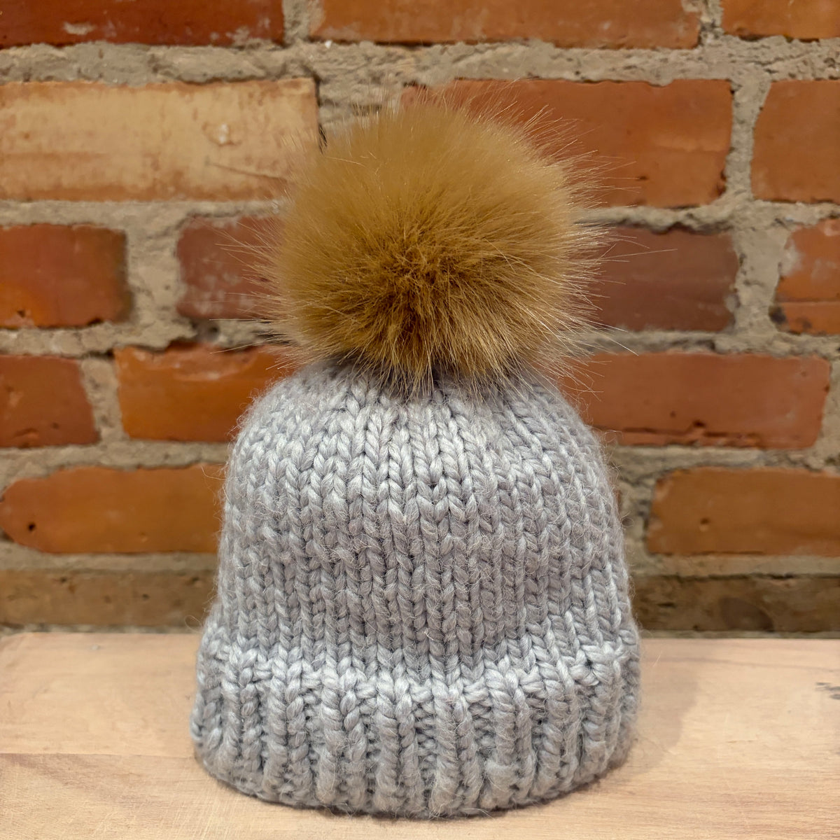 Gold Faux Mink Fur Pom, 3.5 Inch
