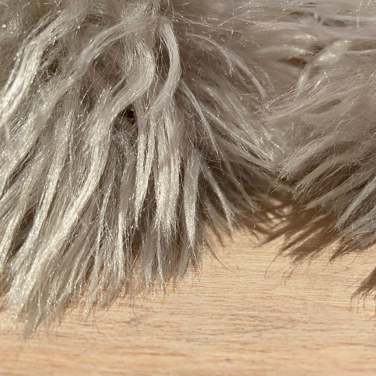Wavy Sugar Beige Lamb Hat Pom, 5 inch