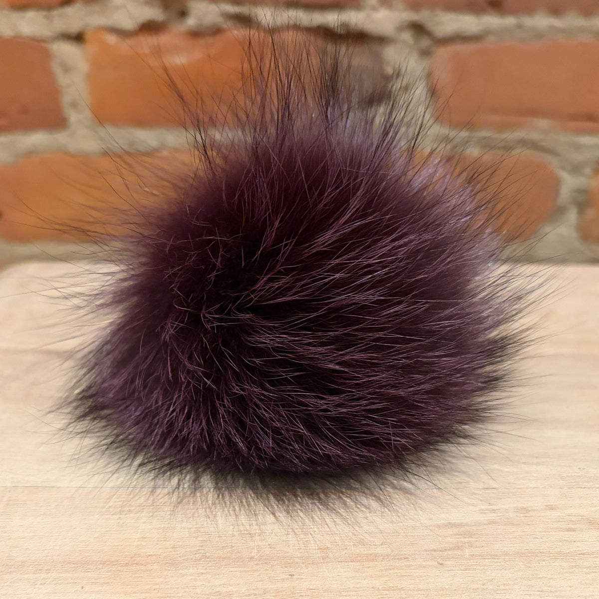 Purple Fox Fur Pom, 4 Inch