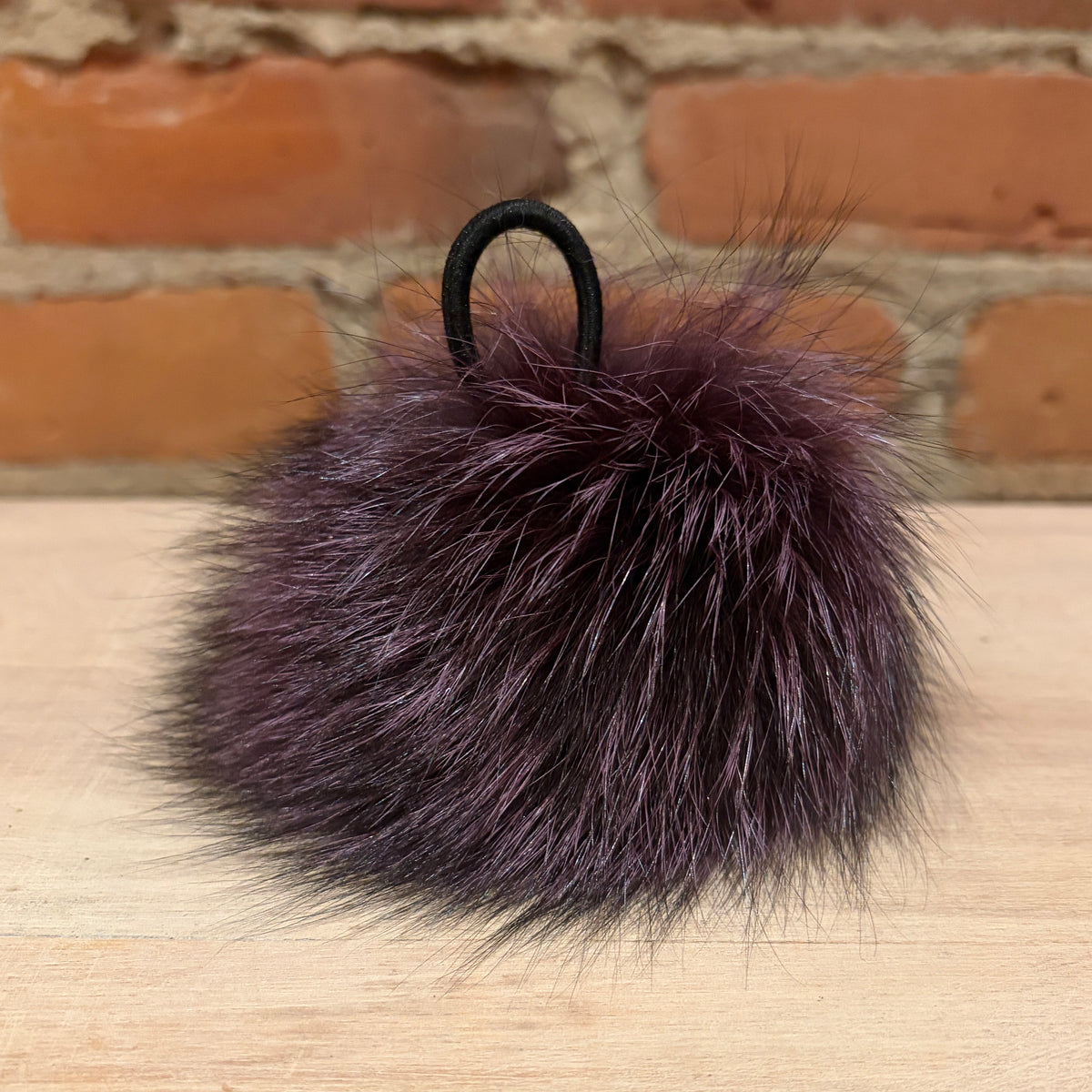 Purple Fox Fur Pom, 4 Inch