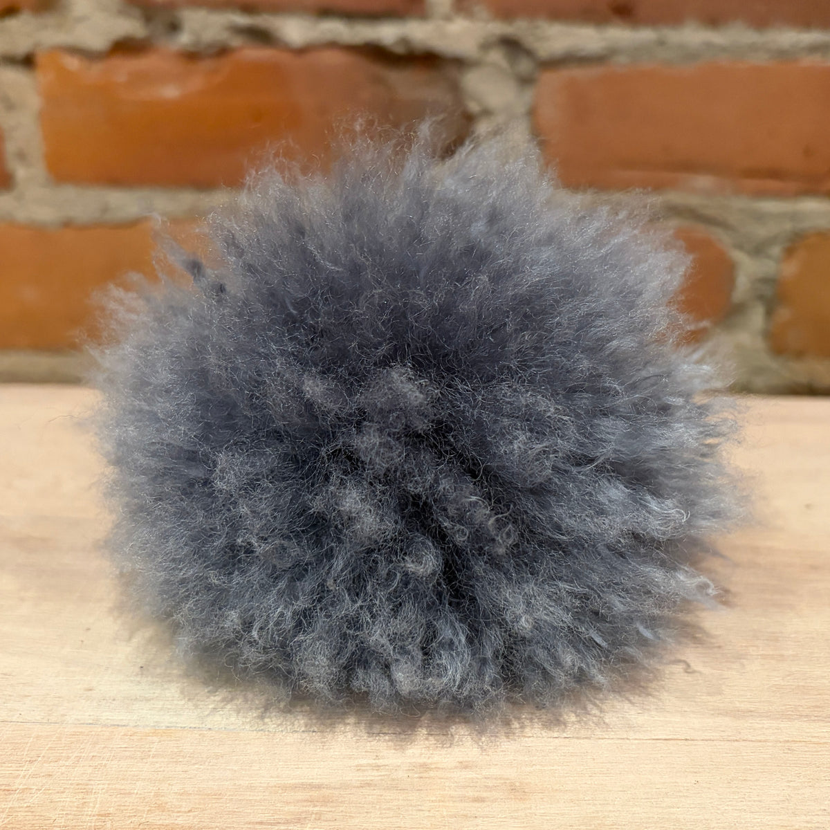 Shark Grey Curly Lamb Pom, 5 Inch