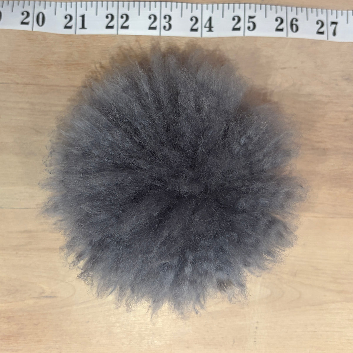 Shark Grey Curly Lamb Pom, 5 Inch