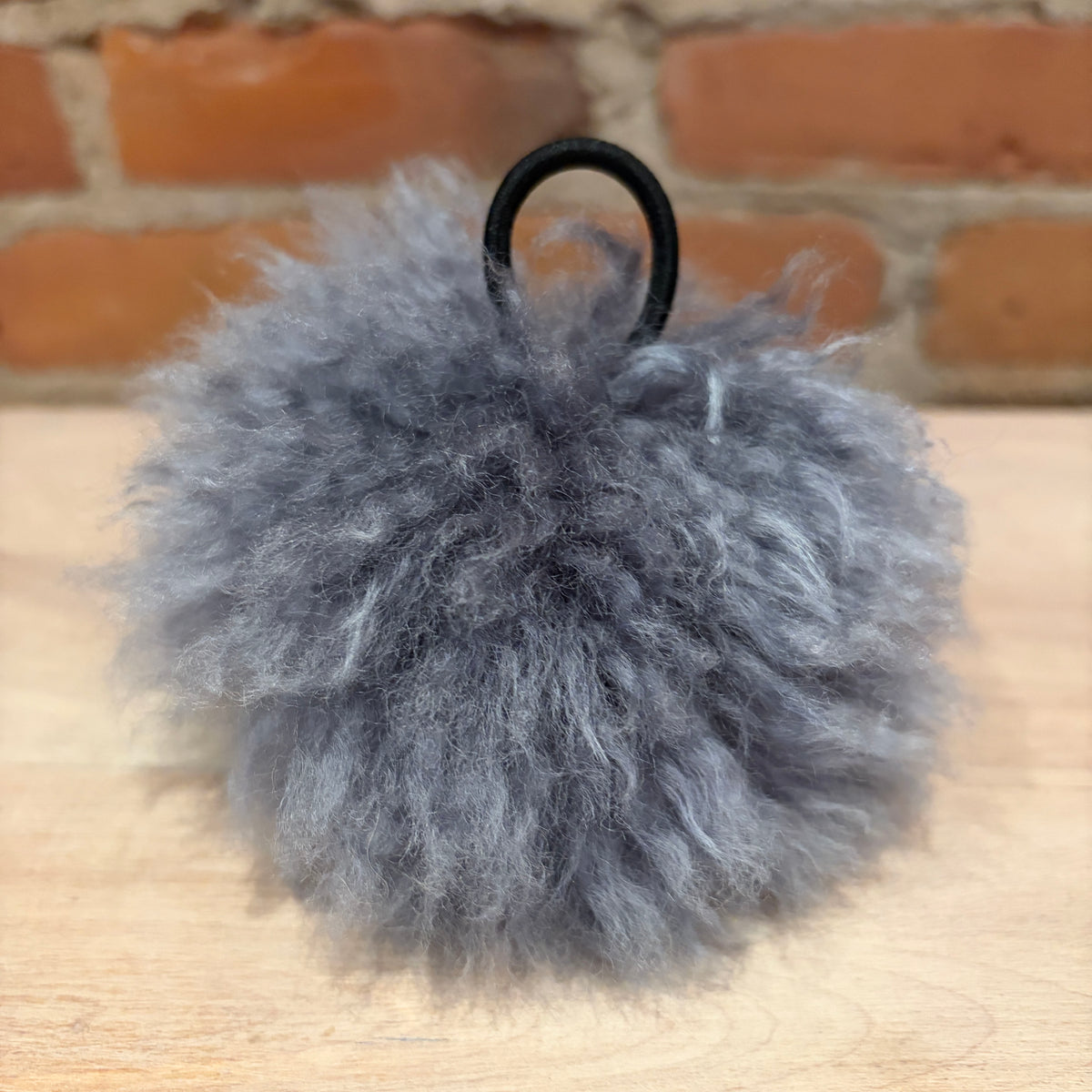 Shark Grey Curly Lamb Pom, 5 Inch
