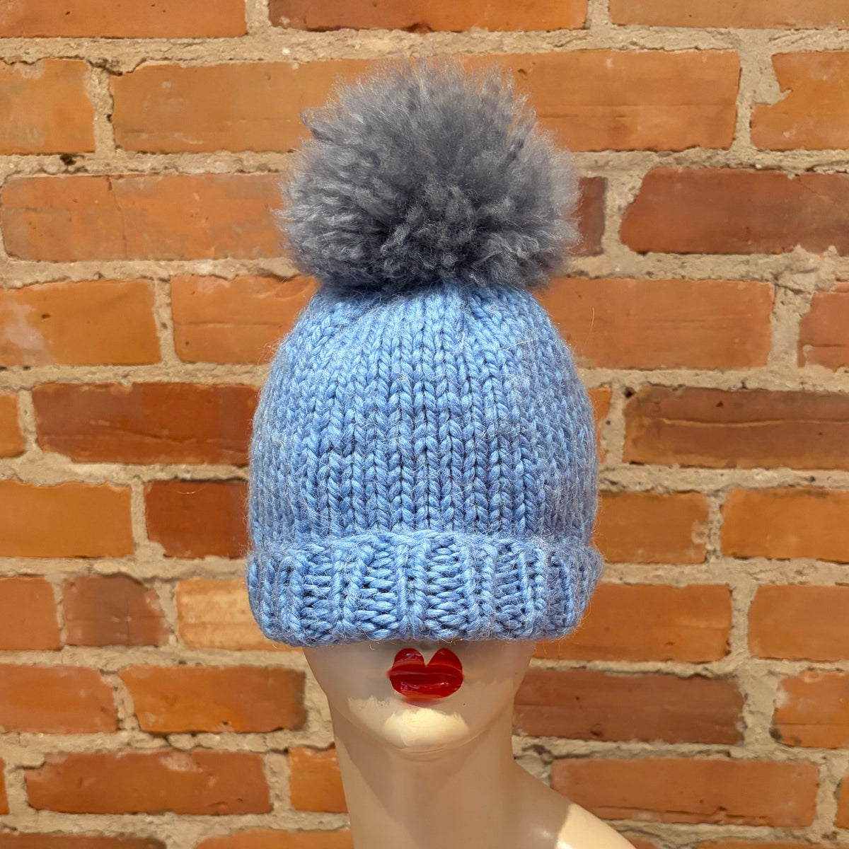 Shark Grey Curly Lamb Pom, 5 Inch