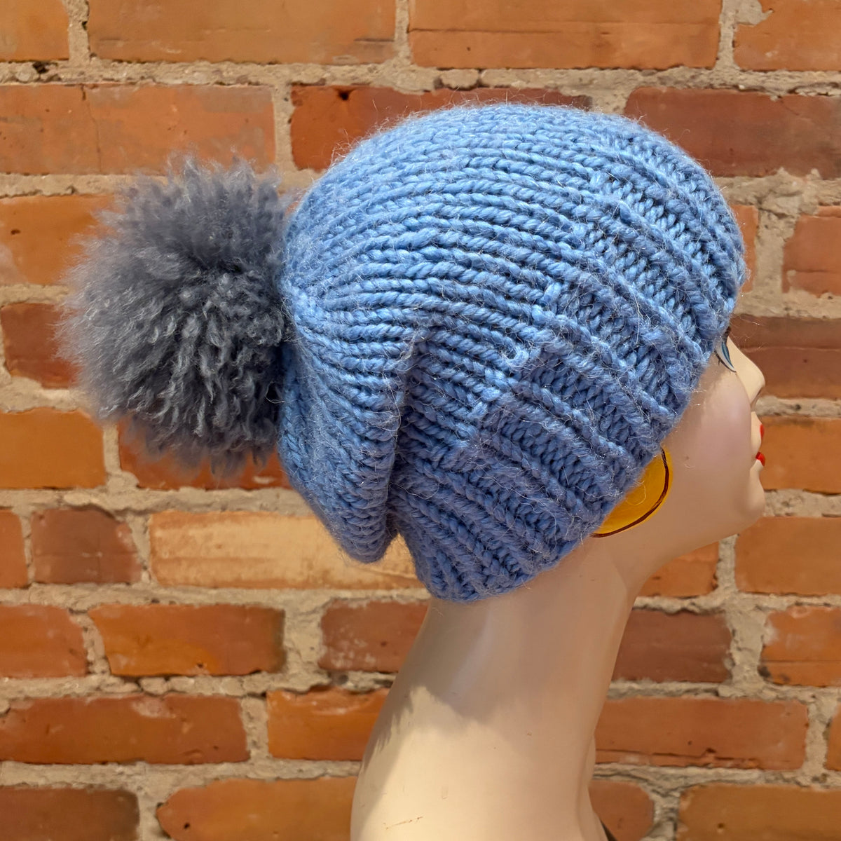 Shark Grey Curly Lamb Pom, 5 Inch
