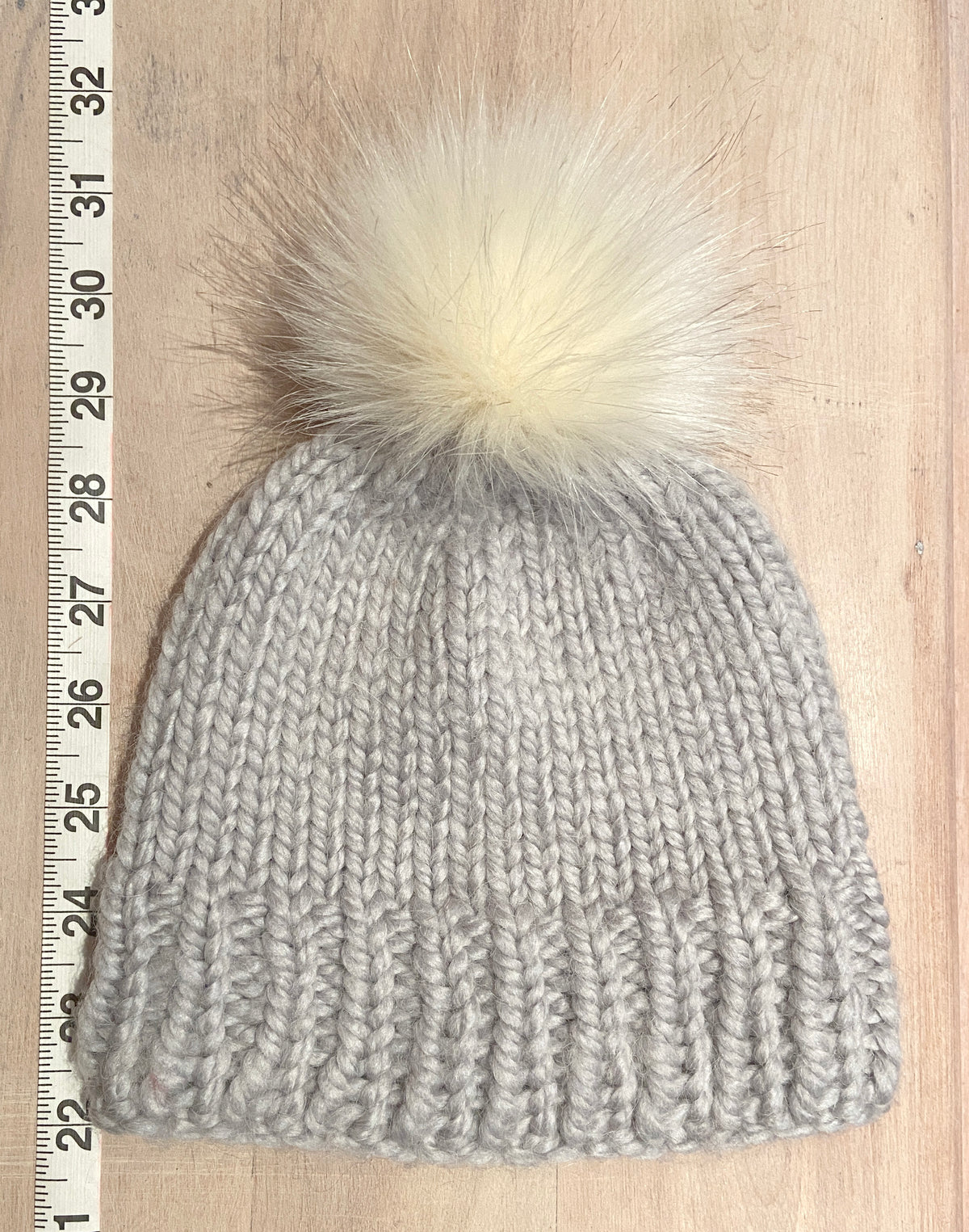 Ivory Fox Faux Fur Pom, 3.5 Inch
