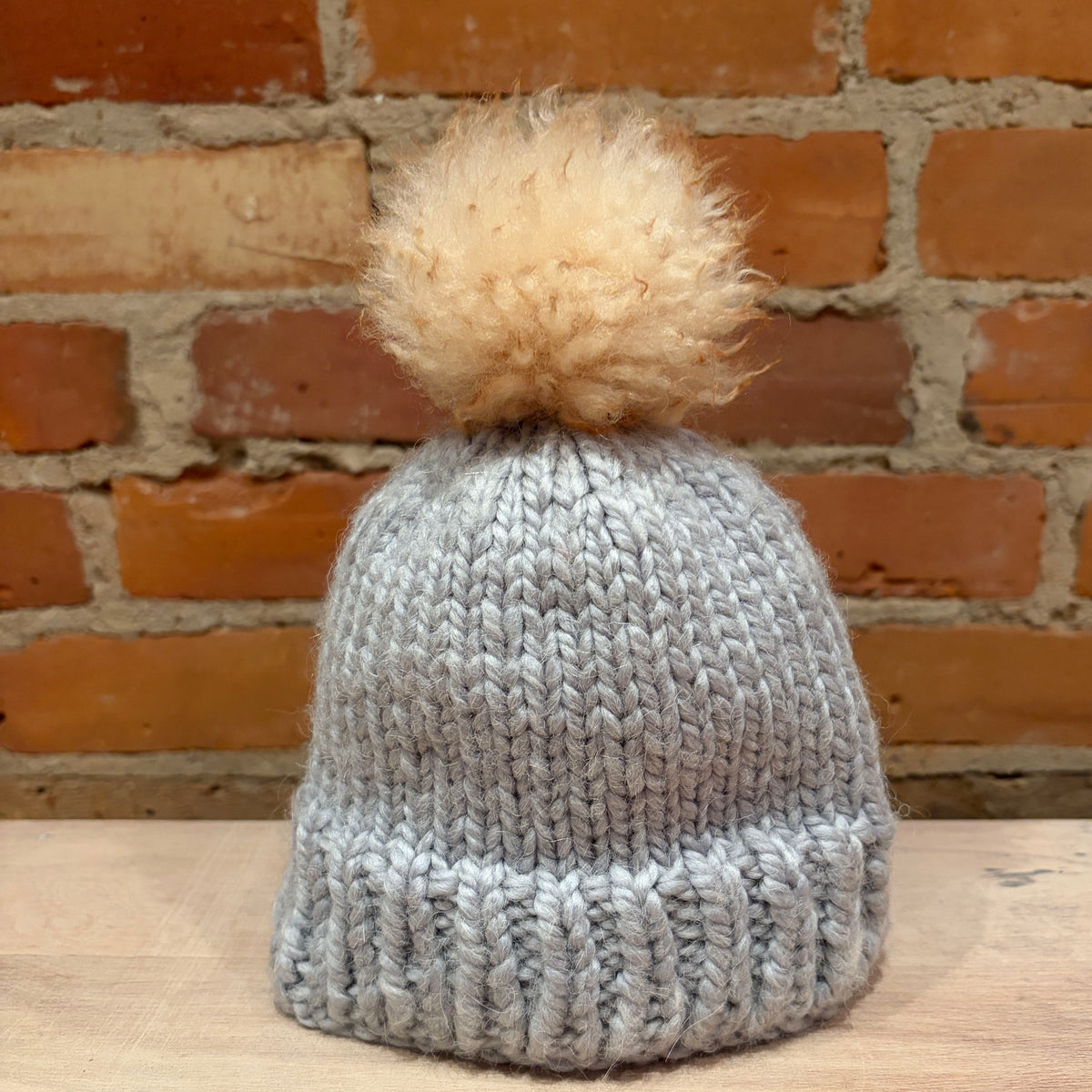 Light Gold Lamb Chunky Hat Pom, 3 Inch
