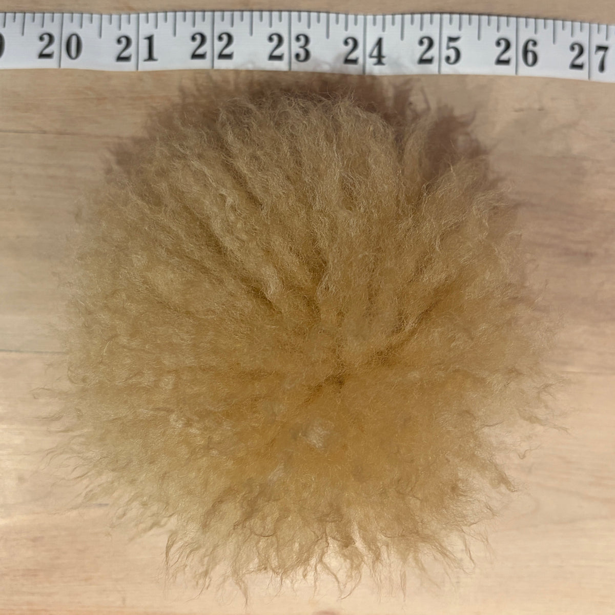 Wheat Gold Lamb Fur Curly Pom, 5.5 Inch