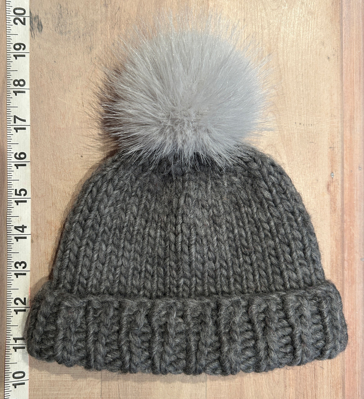 Light Grey Faux Fur Pom, 3.5 Inch