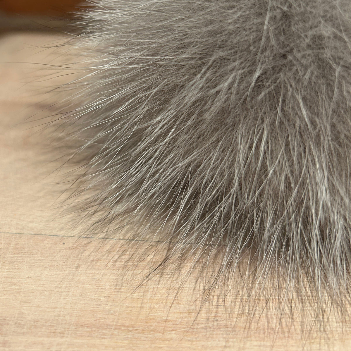 Frosted Grey Fox Fur Pom, 5.5 Inch