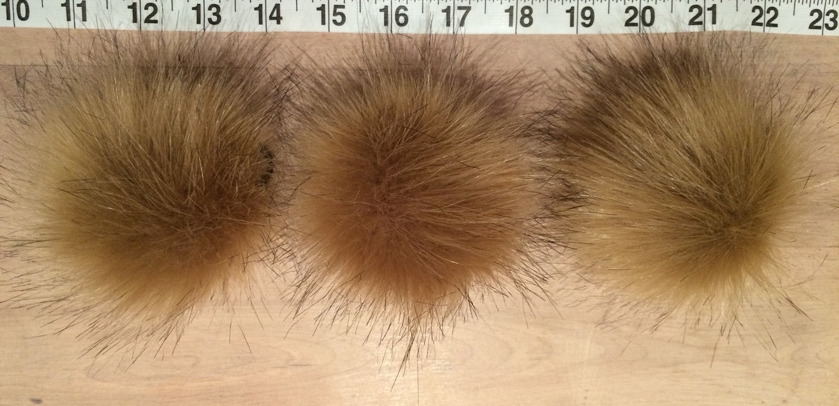 Coyote Faux Fur Pom, 3.5 Inch