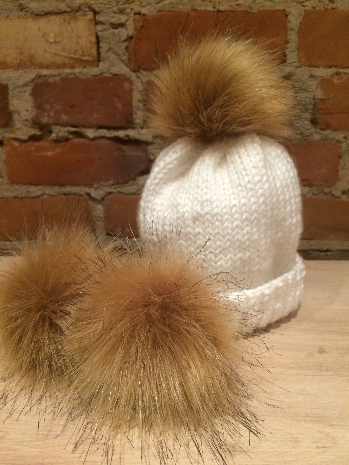 Coyote Faux Fur Pom, 3.5 Inch