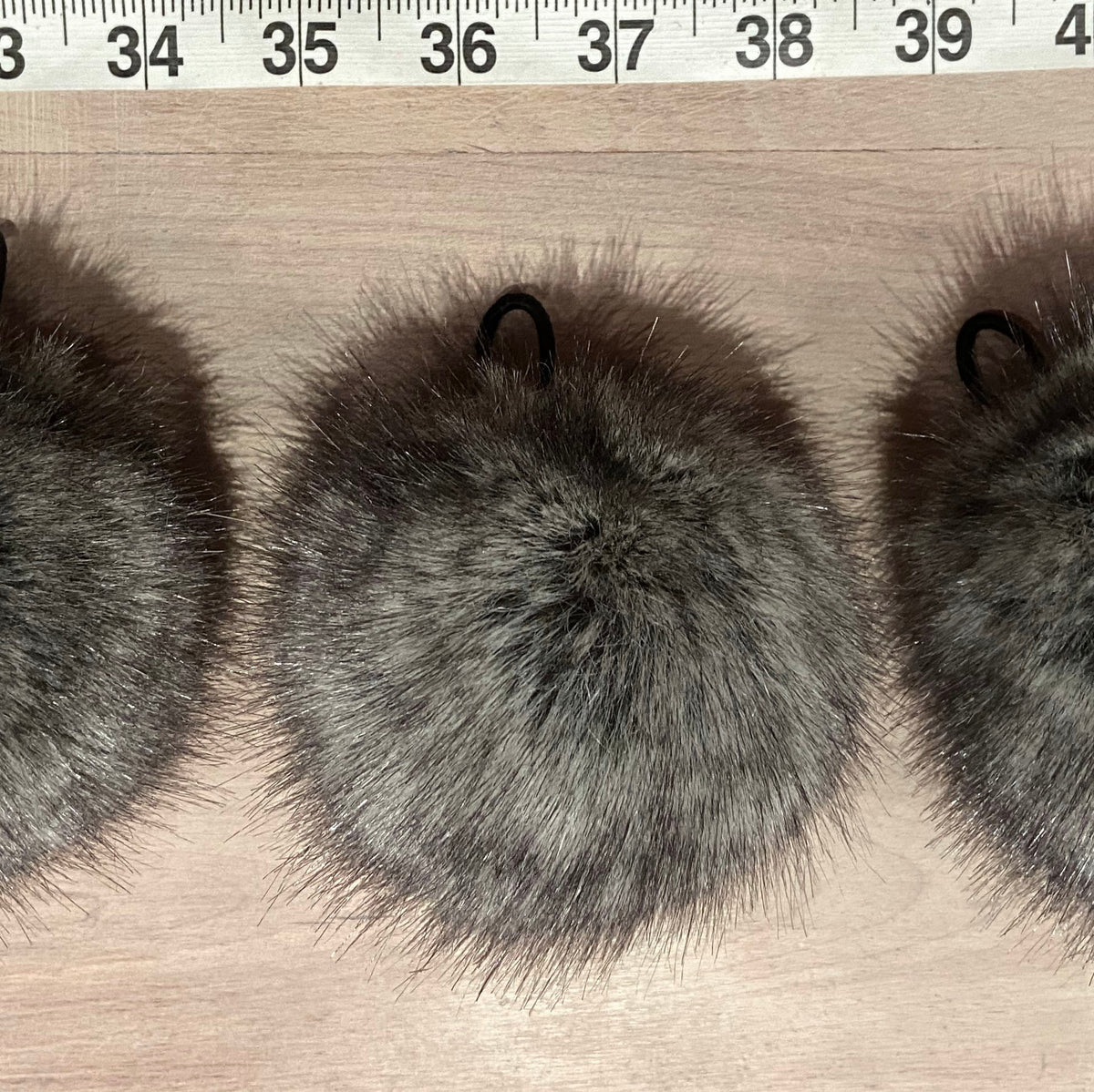 Grey Speckled Faux Fur Pom, 3 Inch