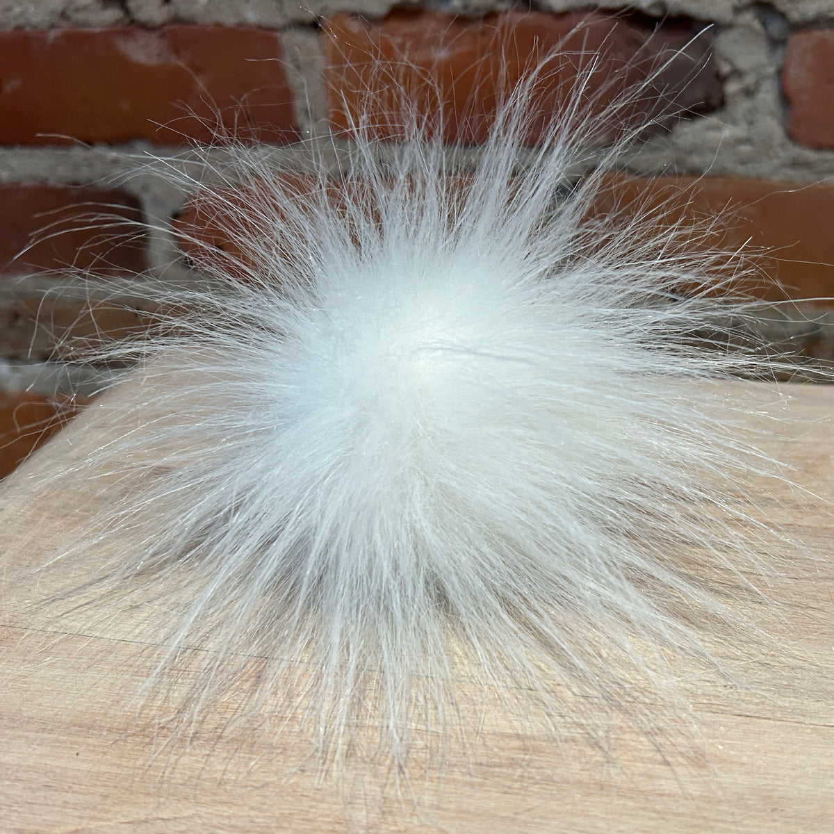 White Extra Fluffy Faux Fur Pom, 4 Inch