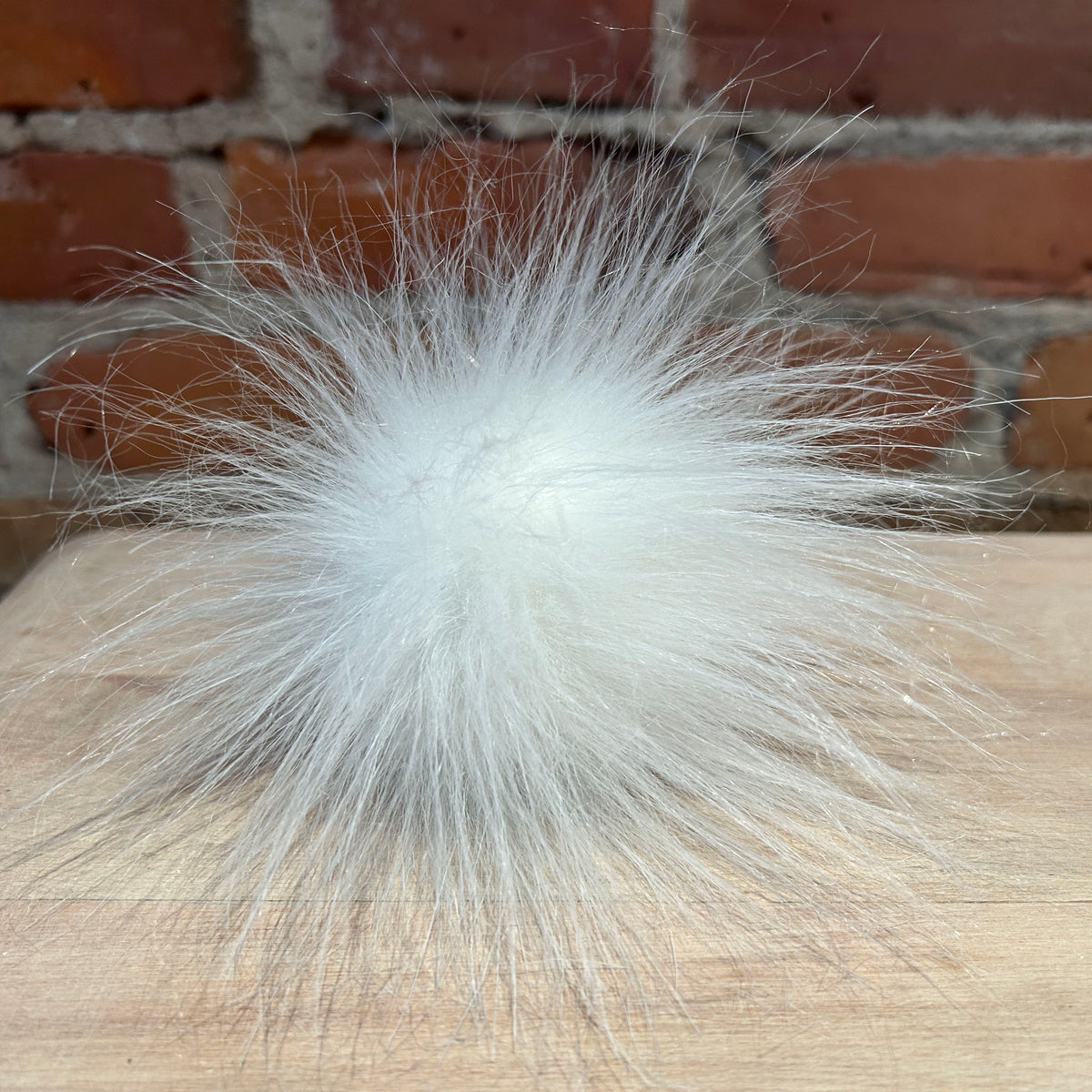 White Extra Fluffy Faux Fur Pom, 4 Inch