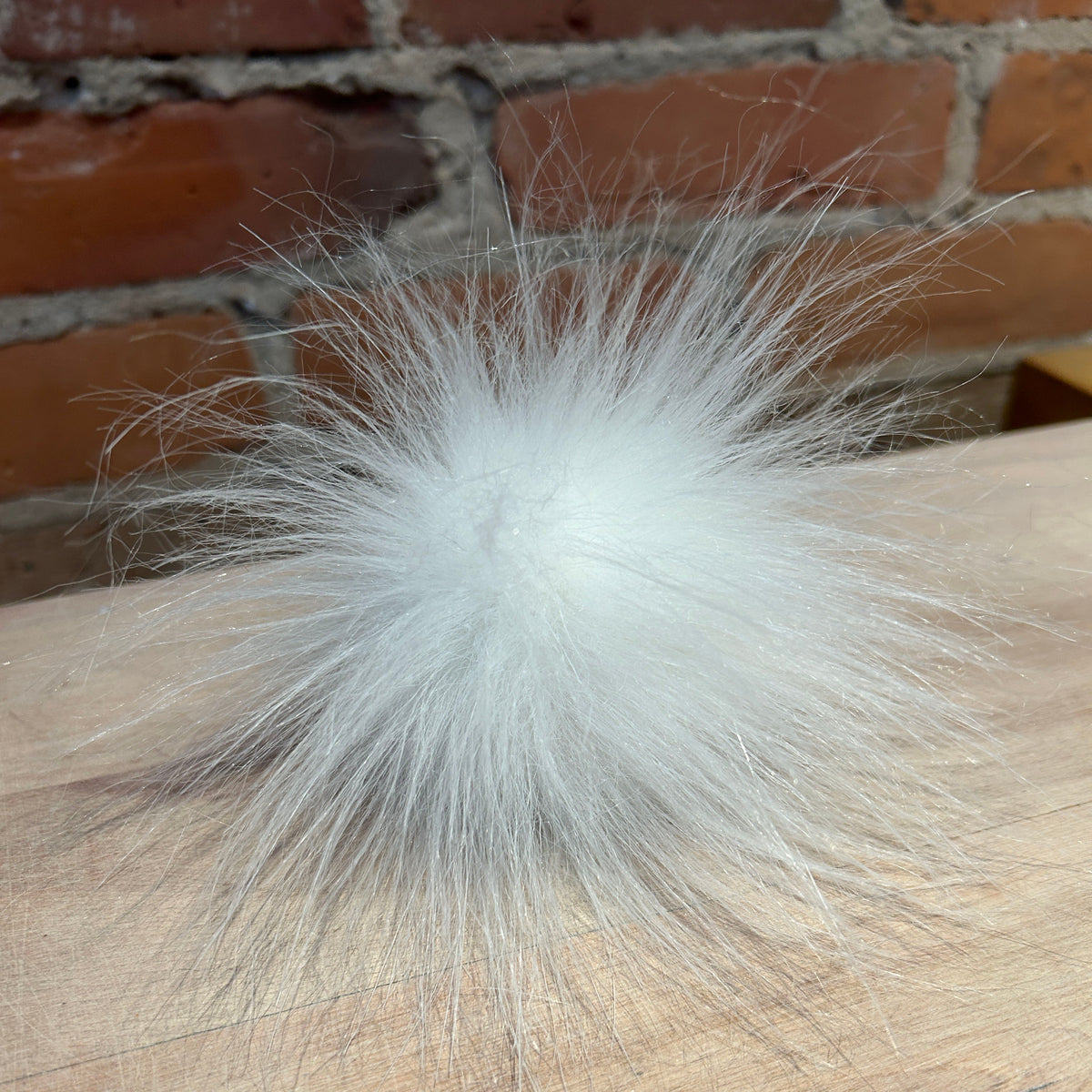 White Extra Fluffy Faux Fur Pom, 4 Inch