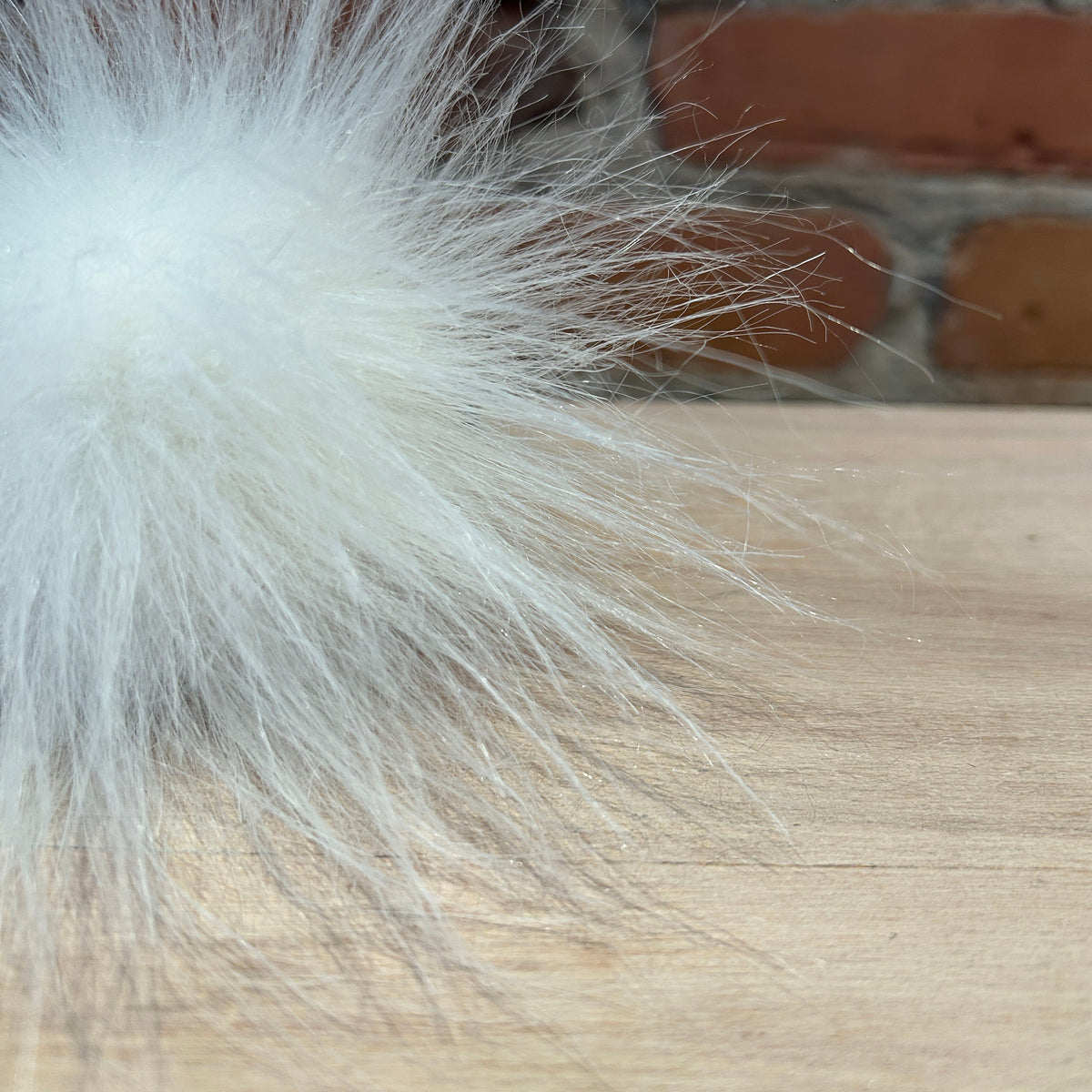 White Extra Fluffy Faux Fur Pom, 4 Inch