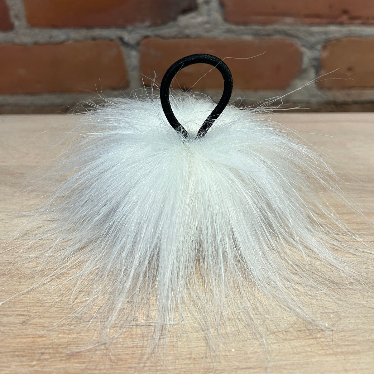 White Extra Fluffy Faux Fur Pom, 4 Inch