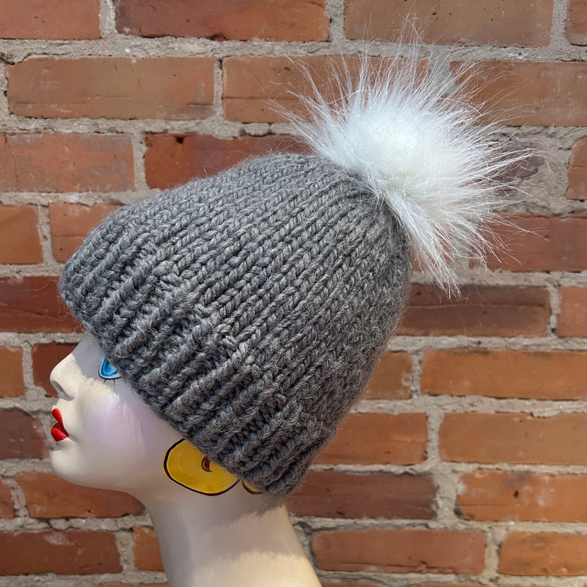 White Extra Fluffy Faux Fur Pom, 4 Inch