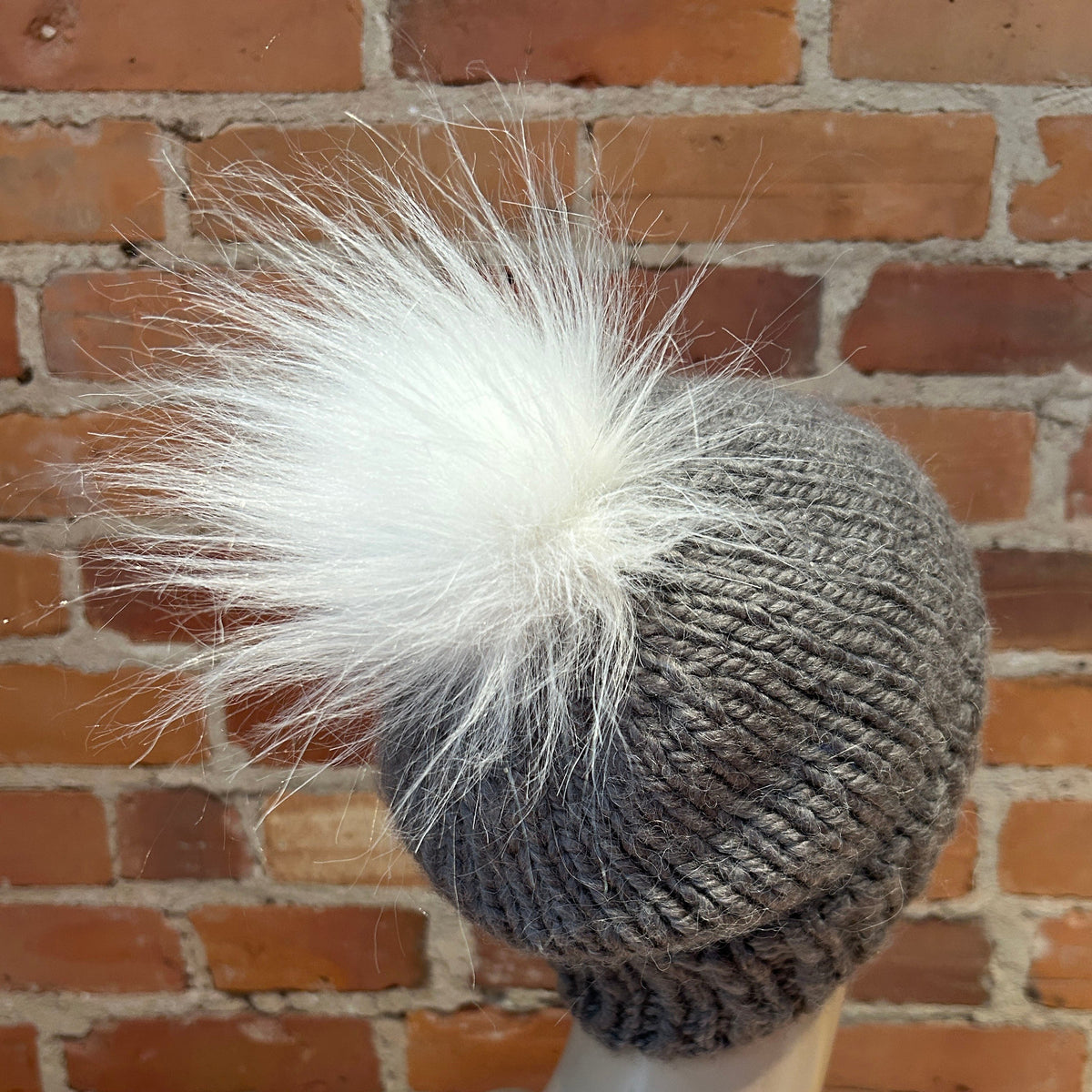 White Extra Fluffy Faux Fur Pom, 4 Inch