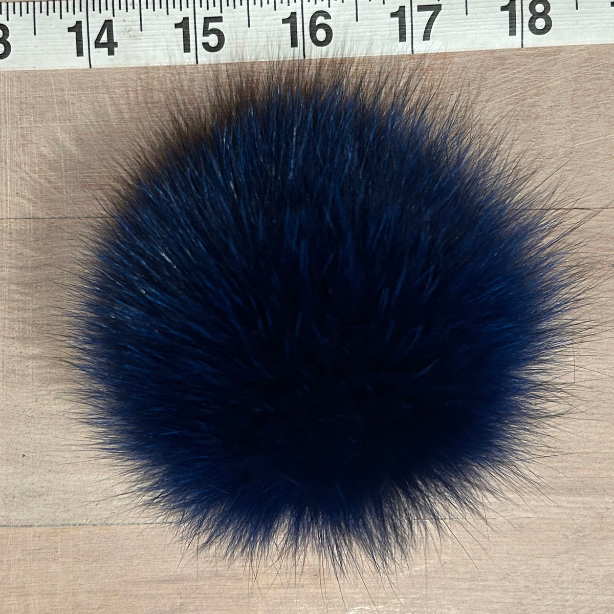 Cobalt Blue Fox Fur Pom, 4.5 Inch