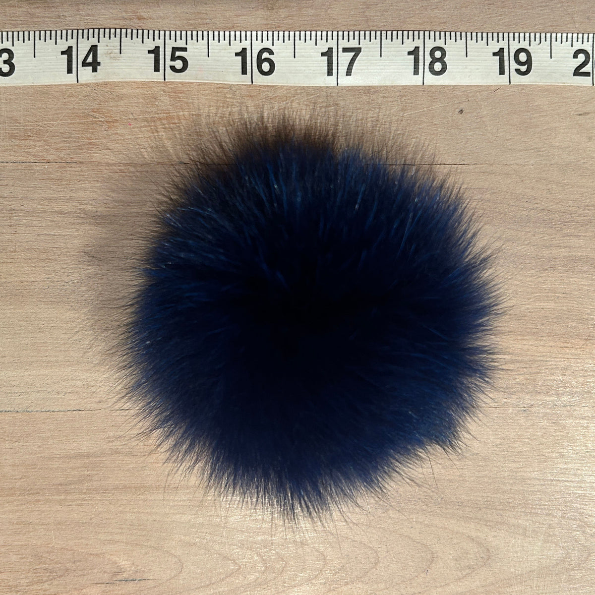 Cobalt Blue Fox Fur Pom, 3 Inch