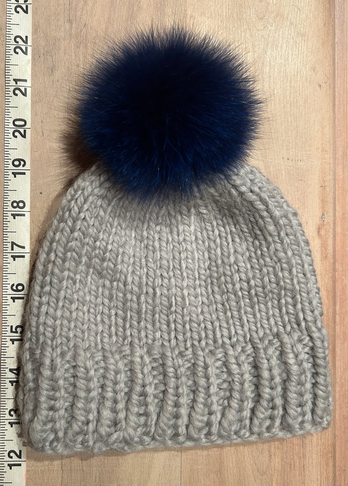 Cobalt Blue Fox Fur Pom, 3 Inch