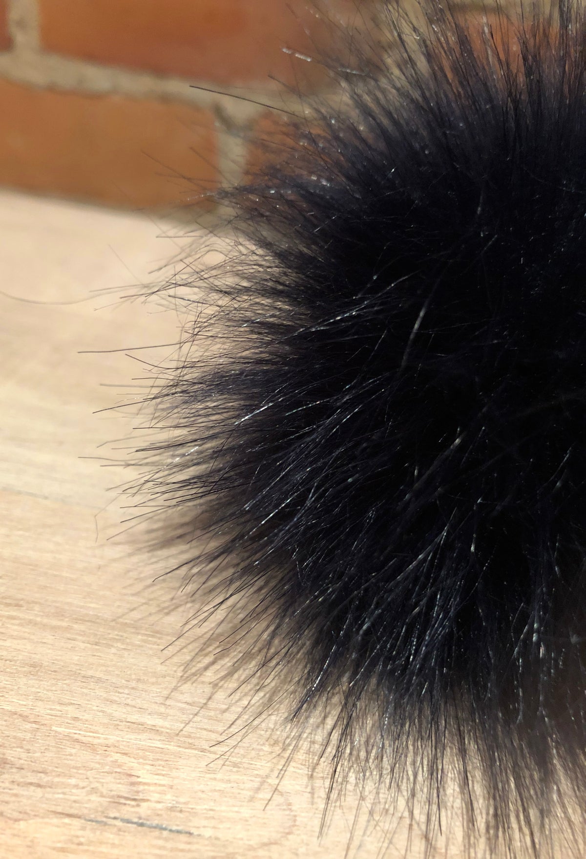 Navy Blue Lamb Faux Fur Pom, 3.5 Inch