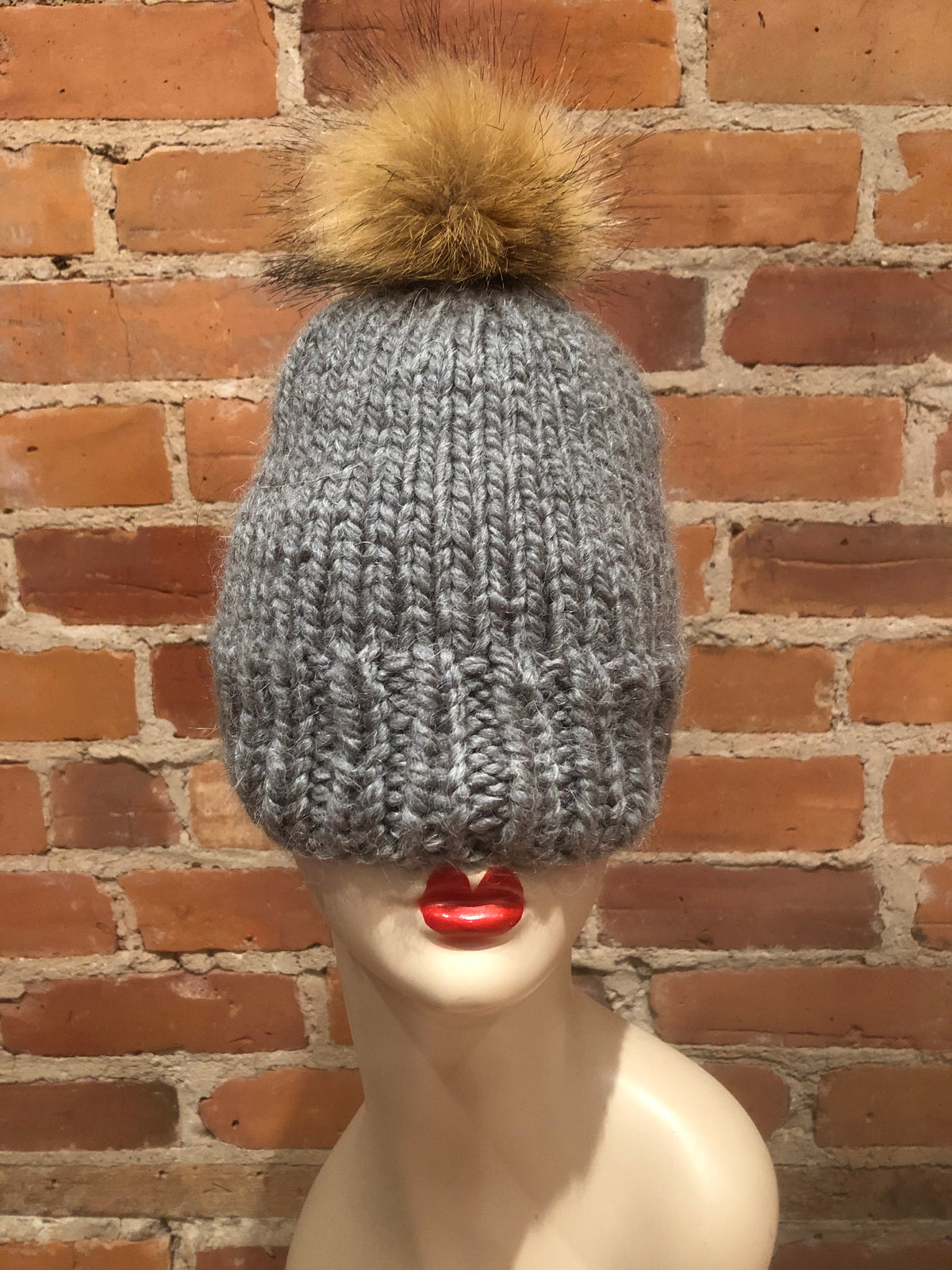 Coyote Faux Fur Pom, 3.5 Inch