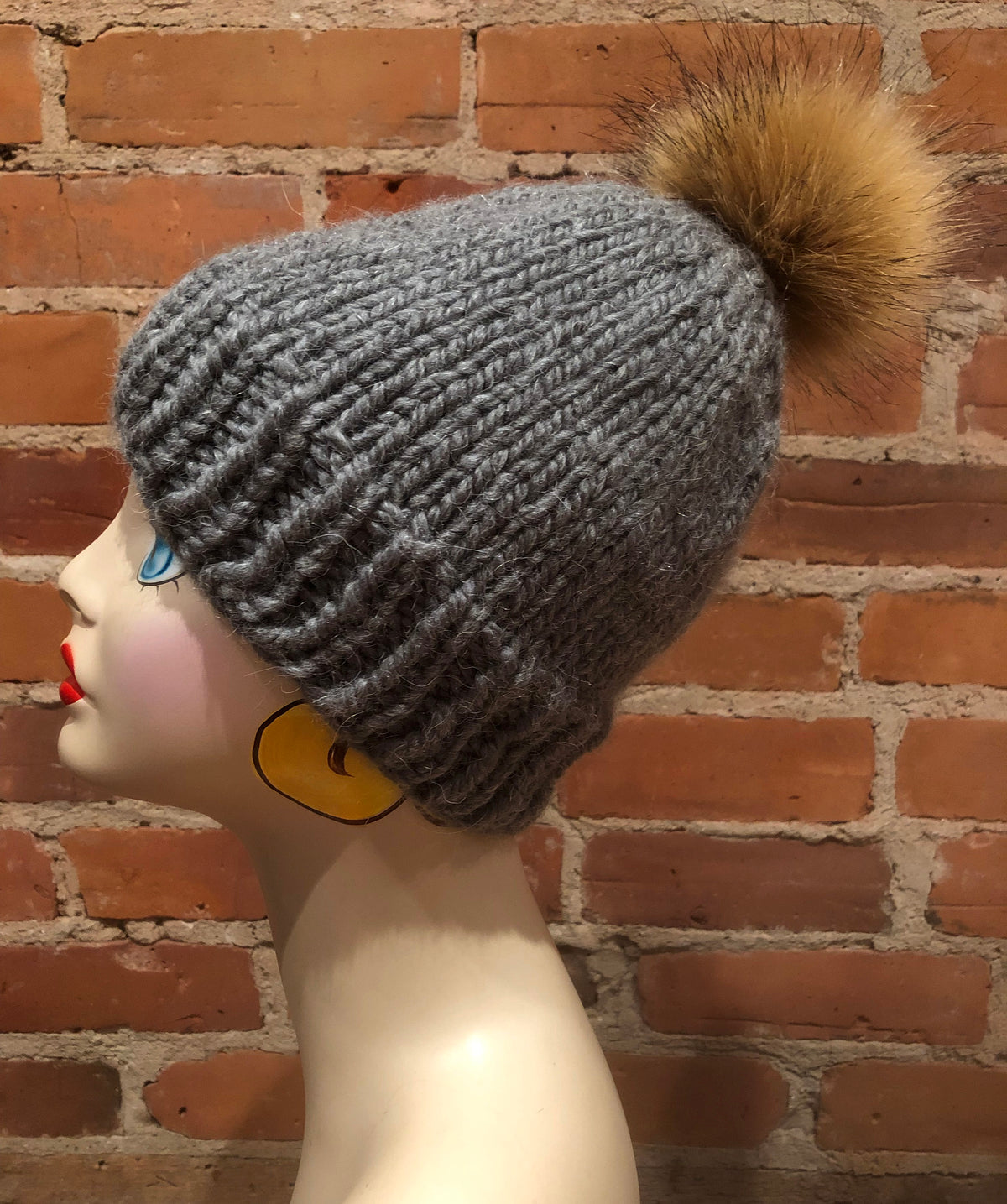 Coyote Faux Fur Pom, 3.5 Inch