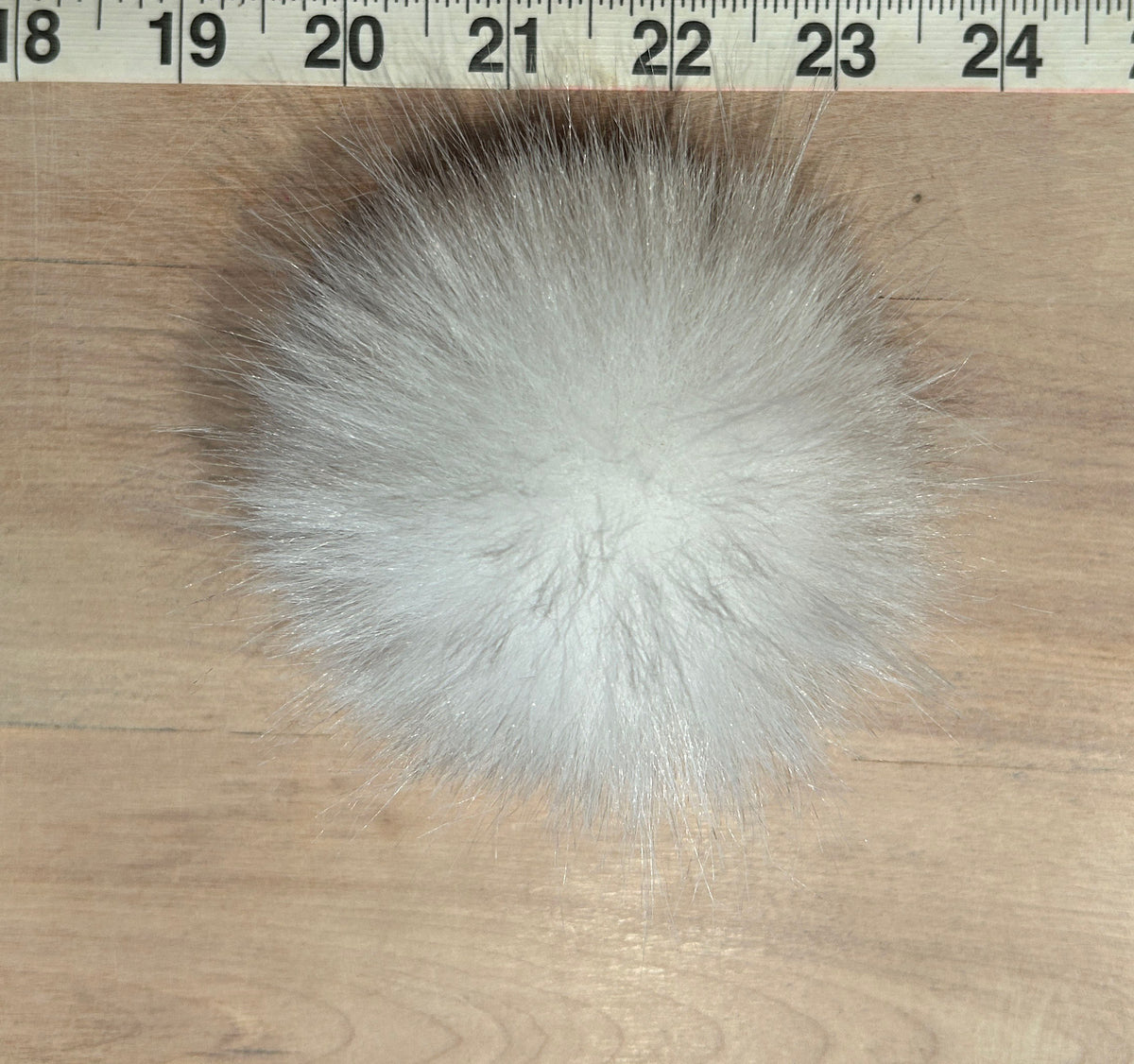 White Beige Faux Fur Pom, 3.5 Inch