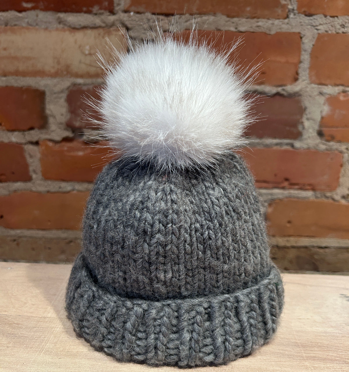 White Beige Faux Fur Pom, 3.5 Inch