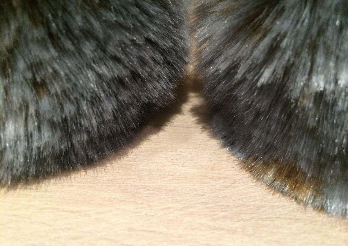 Dark Silver Faux Fur Pom, 3.5 Inch